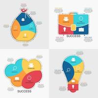 coleção de modelos de infográfico para ilustração vetorial de negócios vetor