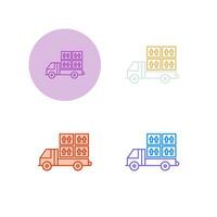 ícone de vetor de caminhão carregado