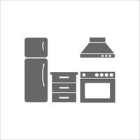 vetor de ícone de cozinha em fundo branco