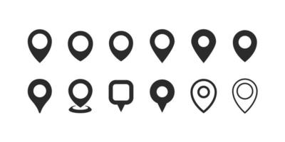 pino de localização. coleção de ícone plano de pino de mapa