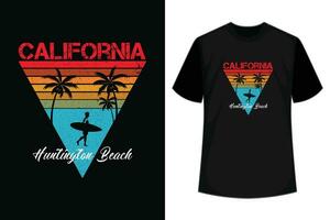 Huntington de praia Califórnia ca vintage gráfico retro Anos 70 camiseta vetor