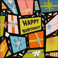 aniversário53 cartão de feliz aniversário decorado vetor
