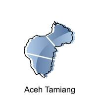 mapa do aceh tamiang cidade moderno contorno, Alto detalhado vetor ilustração Projeto modelo, adequado para seu companhia