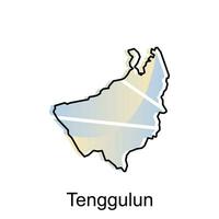 mapa cidade do Tenggulun, mundo mapa internacional vetor modelo com esboço gráfico esboço estilo em branco fundo