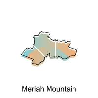 mapa cidade do Meriah montanha, mundo mapa internacional vetor modelo com esboço gráfico esboço estilo em branco fundo