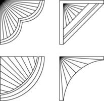 mão desenhado monoline canto forma. plano Projeto. vetor ilustração