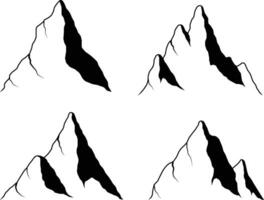 rochoso montanha ícone forma. vetor ilustração definir.