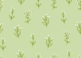 abstrato rabisco verde desatado padronizar com floral elementos, papeis de parede - vetor Projeto