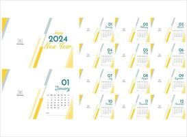 calendário 2024 semana começar domingo corporativo Projeto modelo vetor. parede calendário 2024. vetor