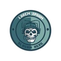 crânio bebendo refrigerante mascote logotipo para equipe vetor