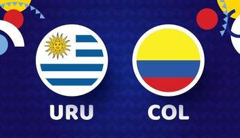 jogo uruguai vs colômbia jogo ilustração vetorial futebol 2021 campeonato vetor