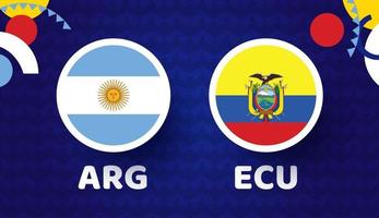 argentina vs equador jogo ilustração vetorial futebol 2021 campeonato vetor