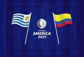 jogo uruguai vs colômbia jogo ilustração vetorial futebol 2021 campeonato vetor