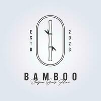 uma linha arte bambu logotipo símbolo ícone vetor ilustração Projeto