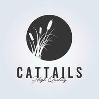 cattails logotipo vintage ícone símbolo vetor ilustração Projeto