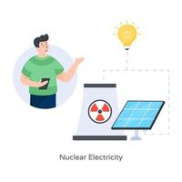 usina de eletricidade nuclear vetor