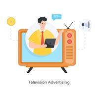 publicidade e transmissão de televisão vetor