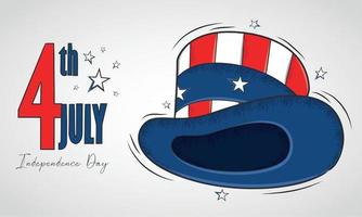 chapéu americano tradicional dia da independência dos eua vetor