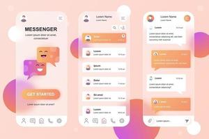 kit de elementos messenger glassmorphic para aplicativo móvel