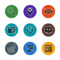 Conjunto de vetor SEO Search Engine Optimization Icons