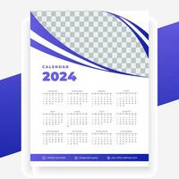 vetor moderno estilo Novo ano 2024 calendário modelo