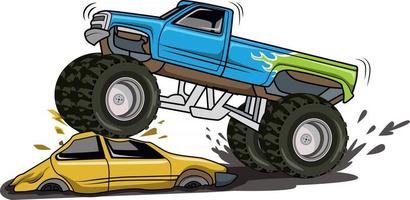 monster truck, um carro, ilustração vetorial vetor