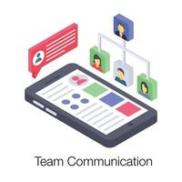 comunicação da equipe online vetor