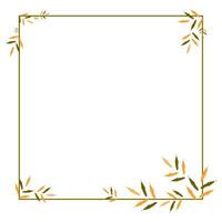 fofa fronteira quadro, Armação com verde, bege, laranja irregular decorativo plantar folhas com cópia de espaço em uma branco fundo vetor