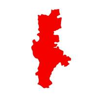 gadchiroli distância mapa dentro vermelho cor. gadchiroli é uma distrito do maharashtra. vetor