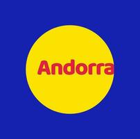 andorra país nome tipografia dentro uma nacional bandeira cor. vetor