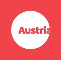 Áustria país nome tipografia dentro uma nacional bandeira cor. vetor