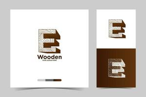 de madeira carta e logotipo Projeto modelo vetor