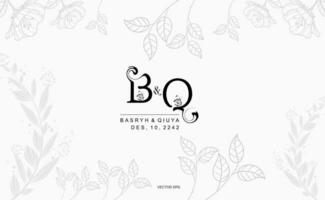 a logotipo para b e q Casamento Projeto vetor