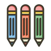 cor lápis vetor Grosso linha preenchidas cores ícone para pessoal e comercial usar.