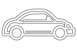 transporte ícones esboço definir. cidade carros e veículos transporte contorno. vetor