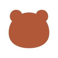 animal, Urso cabeça ícone, forma, plano estilo. Urso de pelúcia Urso simples avatar personagem. suave bebê brinquedo face logotipo para animal gato desenho animado. vetor ilustração. Projeto em branco fundo. eps 10