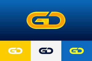 gd inicial moderno logotipo gradiente modelo para o negócio identidade vetor