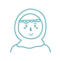 fofa hijab menina personagem ilustração vetor