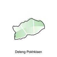 mapa cidade do deleng pokhkisen vetor Projeto modelo, nacional fronteiras e importante cidades ilustração