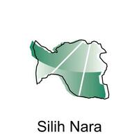 mapa cidade do silih Nara vetor Projeto modelo, nacional fronteiras e importante cidades ilustração