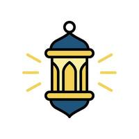 Ramadã ícone preenchidas esboço eid, jejum, islamismo, lanterna luz, muçulmano, Ramadã ícone. decorativo luminária árabe cultura tradições islâmico. eid al fitr vetor ilustração Projeto em branco fundo eps 10