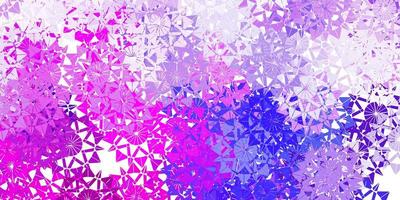 fundo vector rosa claro roxo com flocos de neve de Natal.