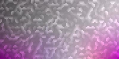 pano de fundo vector rosa e roxo claro com um lote de hexágonos.