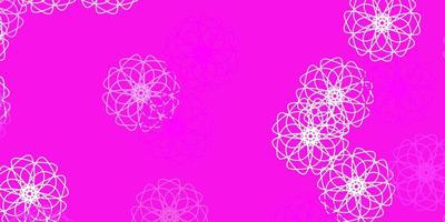 fundo do doodle do vetor rosa claro com flores.