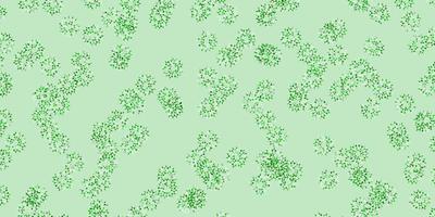 fundo do doodle do vetor verde claro com flores.