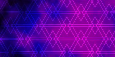 padrão de vetor roxo, rosa escuro com linhas, triângulos.