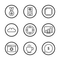 Conjunto de vetor SEO Search Engine Optimization Icons