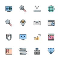 Conjunto de vetor SEO Search Engine Optimization Icons