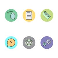 Conjunto de vetor SEO Search Engine Optimization Icons