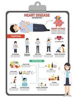 ilustração em vetor infográfico doença cardíaca.